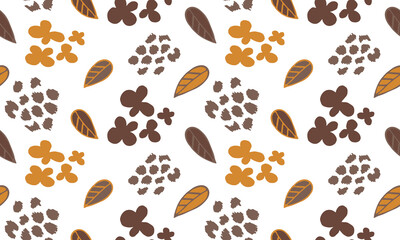 seamless repeating pattern with flowers and leaves. vector illustration