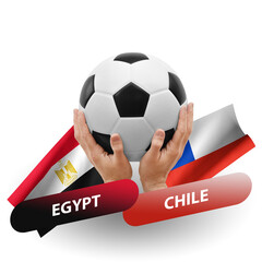 Soccer football competition match, national teams egypt vs chile