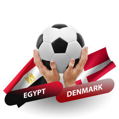 Soccer football competition match, national teams egypt vs denmark
