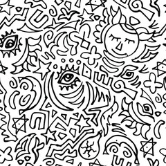 abstract doodle seamless pattern,hand drawing,vector
