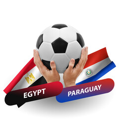 Soccer football competition match, national teams egypt vs paraguay