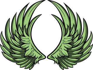Beautiful pair of wings vector illustration.