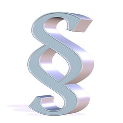 Paragraf isoliert vor weißem Hintergrund, 3d-Illustration