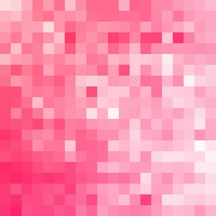 Abstract pink and white mosaic background. Squares pattern pixel art. Vector illustration.