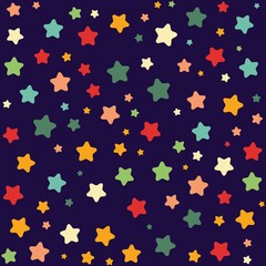 Colorful stars pattern background. Vector illustration. Wrapping paper.