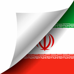 Hidden Iran flag with curled corner