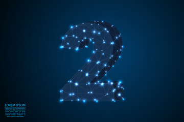 Abstract number two, figure 2, consisting of triangles, circles, spots of decay, stars. Vector eps 10.