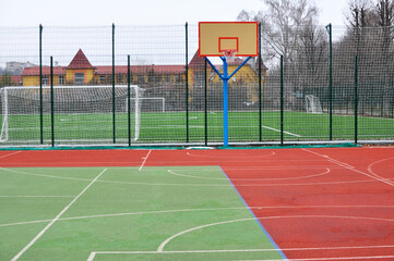 Modern multifunctional playing sports with an artificial covering playground