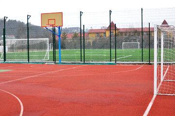 Modern multifunctional playing sports with an artificial covering playground