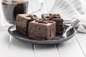 Sweet cake. Tasty chocolate dessert.