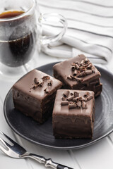 Sweet cake. Tasty chocolate dessert.