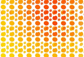 Light Yellow, Orange vector pattern with lines, ovals.