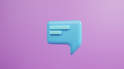 speak bubble text, chatting box, message box outline cartoon. 3d rendering