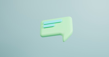 speak bubble text, chatting box, message box outline cartoon. 3d rendering