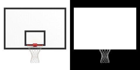 3D rendering illustration of a basketball backboard