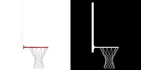 3D rendering illustration of a basketball backboard