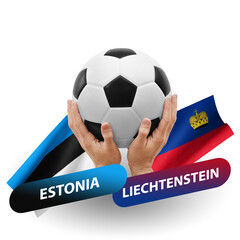 Soccer football competition match, national teams estonia vs liechtenstein