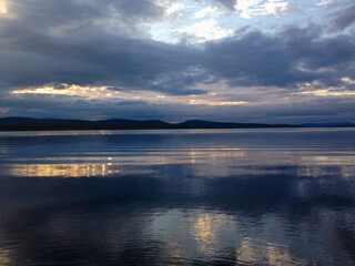 sunset over the lake