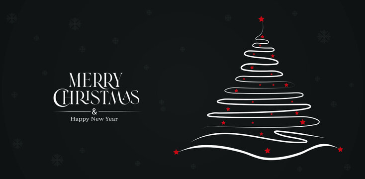 Merry christmas and happy new year background and free vactor