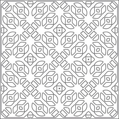 Vector pattern with symmetrical elements . Repeating geometric tiles from striped elements.Monochrome texture.Black and 
white pattern for wallpapers and backgrounds.
