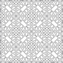 Vector pattern with symmetrical elements . Repeating geometric tiles from striped elements.Monochrome texture.Black and 
white pattern for wallpapers and backgrounds.