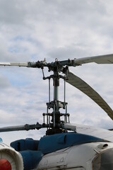 helicopter propeller against the sky
