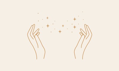 Magic hand woman vector