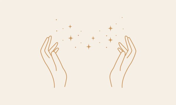 Magic hand woman vector