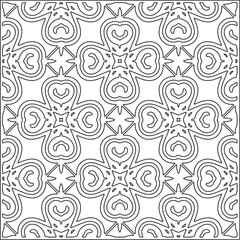 Vector pattern with symmetrical elements . Repeating geometric tiles from striped elements.Monochrome texture.Black and 
white pattern for wallpapers and backgrounds.