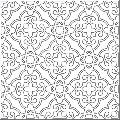 Vector pattern with symmetrical elements . Repeating geometric tiles from striped elements.Monochrome texture.Black and 
white pattern for wallpapers and backgrounds.