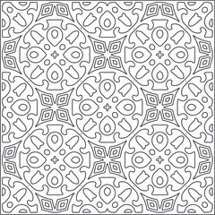 Vector pattern with symmetrical elements . Repeating geometric tiles from striped elements.Monochrome texture.Black and 
white pattern for wallpapers and backgrounds.