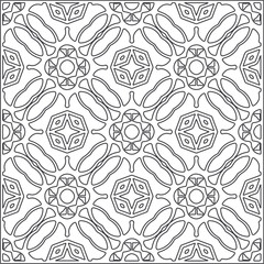 Vector pattern with symmetrical elements . Repeating geometric tiles from striped elements.Monochrome texture.Black and 
white pattern for wallpapers and backgrounds.