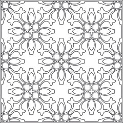 Vector pattern with symmetrical elements . Repeating geometric tiles from striped elements.Monochrome texture.Black and 
white pattern for wallpapers and backgrounds.