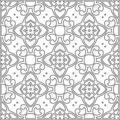 Vector pattern with symmetrical elements . Repeating geometric tiles from striped elements.Monochrome texture.Black and 
white pattern for wallpapers and backgrounds.