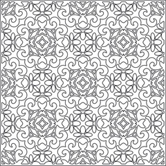 Vector pattern with symmetrical elements . Repeating geometric tiles from striped elements.Monochrome texture.Black and 
white pattern for wallpapers and backgrounds.