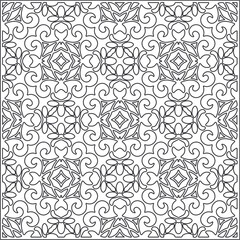 Vector pattern with symmetrical elements . Repeating geometric tiles from striped elements.Monochrome texture.Black and 
white pattern for wallpapers and backgrounds.