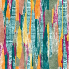 Seamless paper strip collage surface pattern design for print. High quality illustration. Ripped pieces of paper or fabric digitally montaged into repeat design for modern decor or textile design.