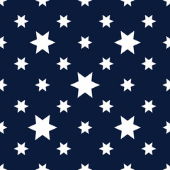 seamless pattern with stars on blue background. vector illustration 