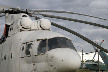 military transport helicopter at the airport