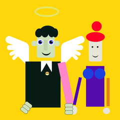 angel husband and wife happy family concept