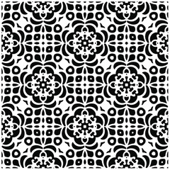 Decorative abstract pattern. Black and white seamless geometric pattern.