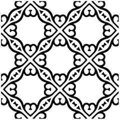 Decorative abstract pattern. Black and white seamless geometric pattern.