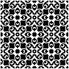 Decorative abstract pattern. Black and white seamless geometric pattern.