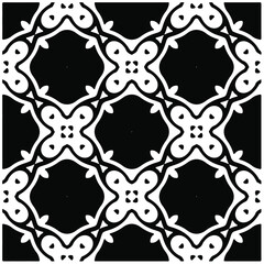 Decorative abstract pattern. Black and white seamless geometric pattern.