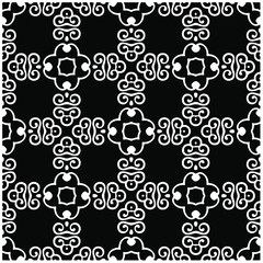 Decorative abstract pattern. Black and white seamless geometric pattern.