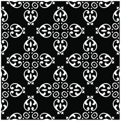 Decorative abstract pattern. Black and white seamless geometric pattern.