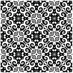 Flower geometric pattern. Seamless vector background. White and black ornament. Ornament for fabric, wallpaper, packaging. 

Decorative print.