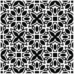 Flower geometric pattern. Seamless vector background. White and black ornament. Ornament for fabric, wallpaper, packaging. 

Decorative print.