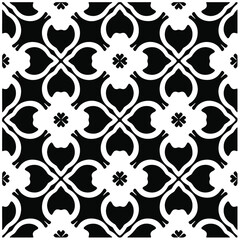 Flower geometric pattern. Seamless vector background. White and black ornament. Ornament for fabric, wallpaper, packaging. 

Decorative print.