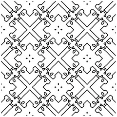 Flower geometric pattern. Seamless vector background. White and black ornament. Ornament for fabric, wallpaper, packaging. 

Decorative print.